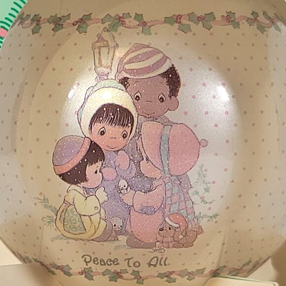 1988 Enesco Precious Moments "Peace to All" Christmas Ornament - Picture 3 of 14